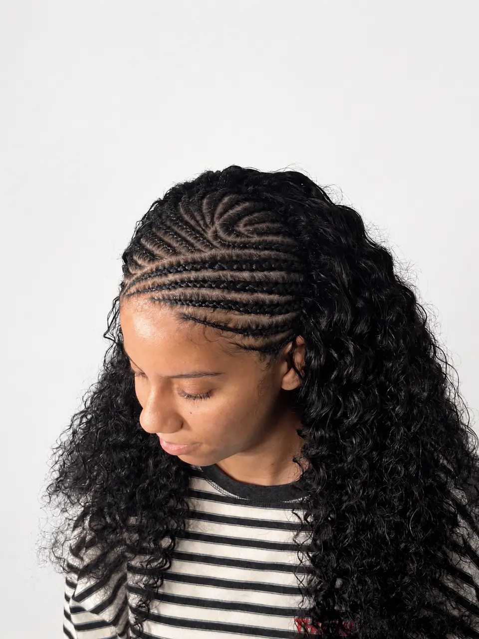 Fulani braids with curls